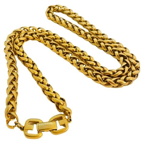 givenchy necklace gold|vintage givenchy gold chain necklace.